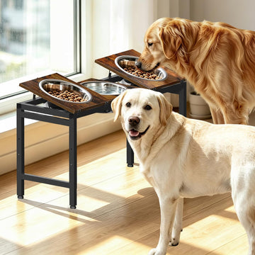 5-Height Adjustment 15"-20.5", Raised Dog Bowl Stand for Large Dogs