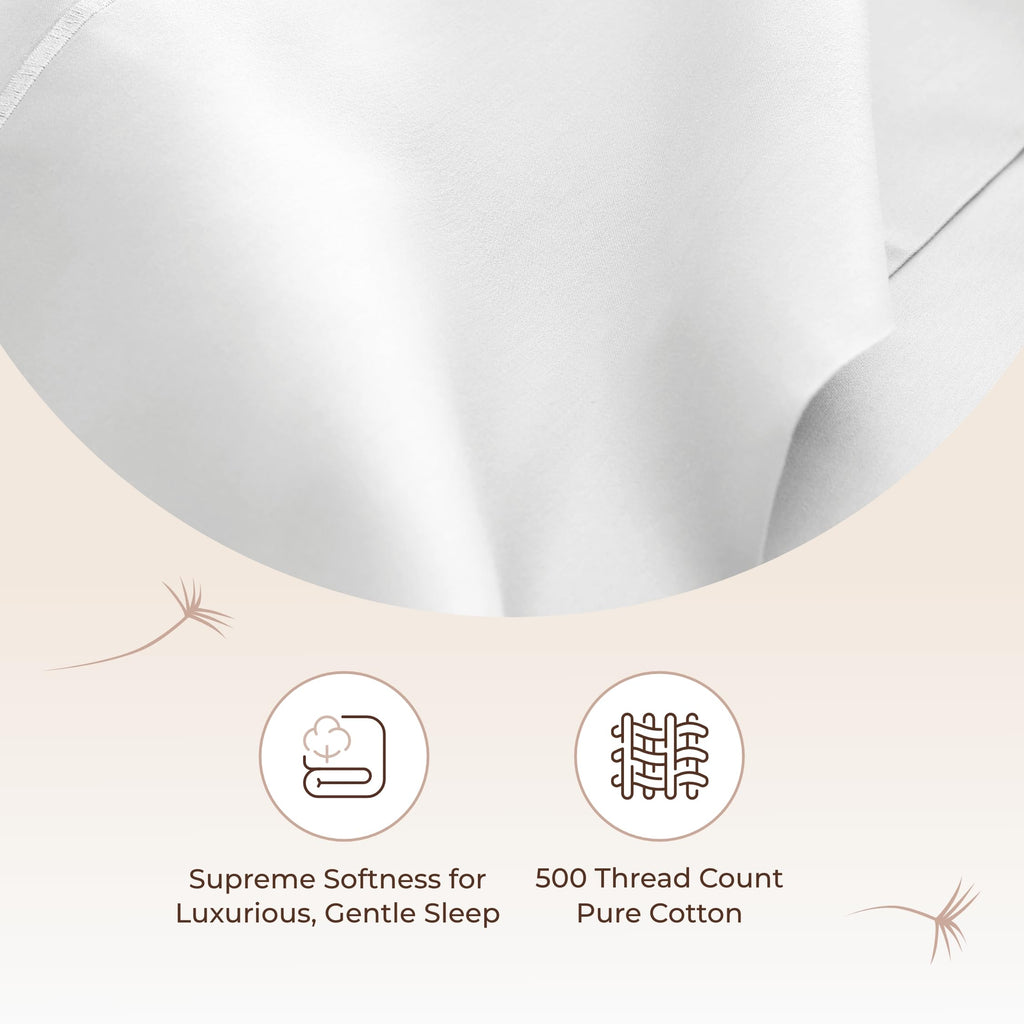 100% Organic Cotton Sheets Twin Size - GOTS Certified Organic Bed Sheets with Deep Pocket 500 Thread Count and Cozy