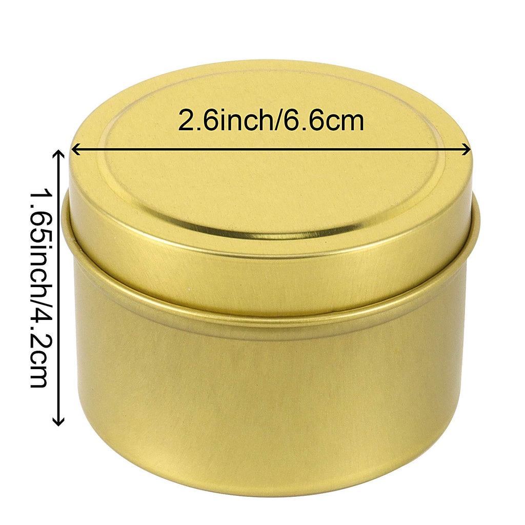 48 Pack 4oz Gold Metal Candle Jars with Lids