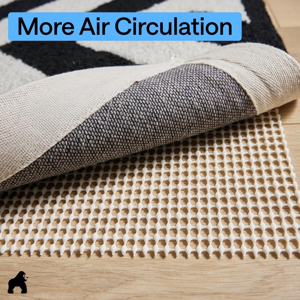 Slip Resistant Rug Pads for Hardwood Floor, 5x7 Cream - Set of 35