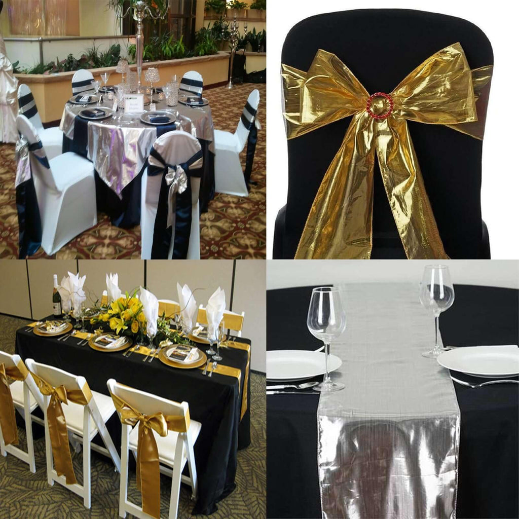 54" x 10 Yards Super Shiny Polyester Fabric Bolt Wedding Party Bows Decoration Sewing Craft Bridal Supplies - Gold