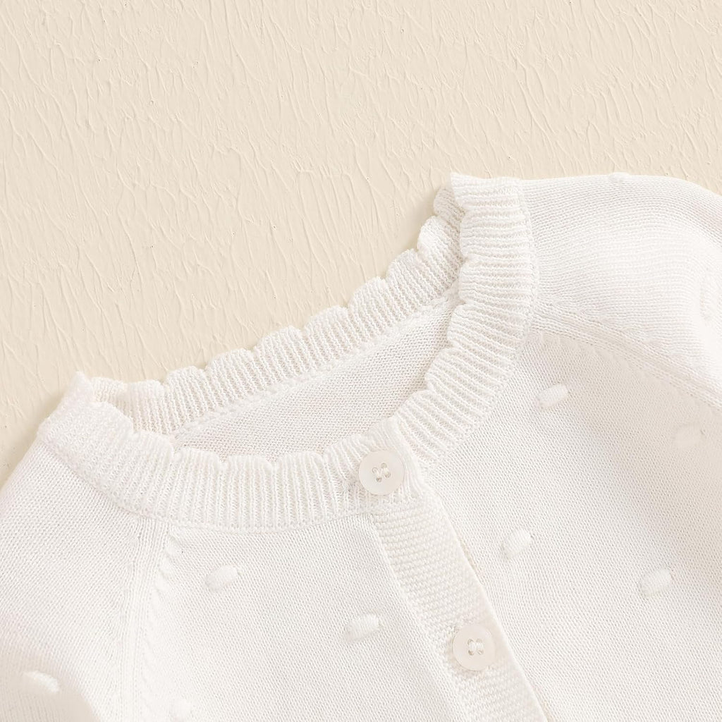 Baby Girl Cardigan Button Front Crop Sweater Long Sleeve Spring Fall Tops