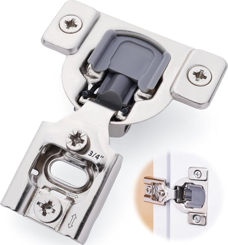 4 Pack Soft Close Cabinet Hinges - 7/16" Overlay Doors, Face Frame Concealed Hidden Hinges - Stainless Steel