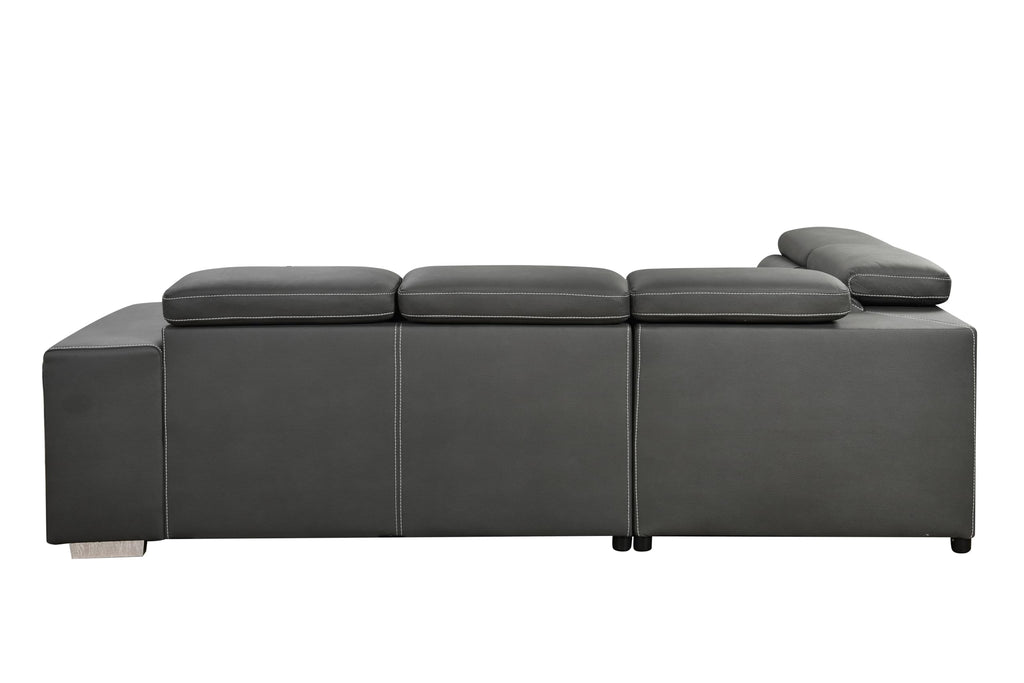 104'' Microfiber L Shaped Sectional Sleeper Sofa Couch with Pull Out Bed and Storage Ottoman, Convertible Couches