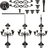 5 Arm Black Candelabra, Candelabra Candle Holder, 10 Inch Tall Candlesticks Holder, Elegant Taper Candle Holder