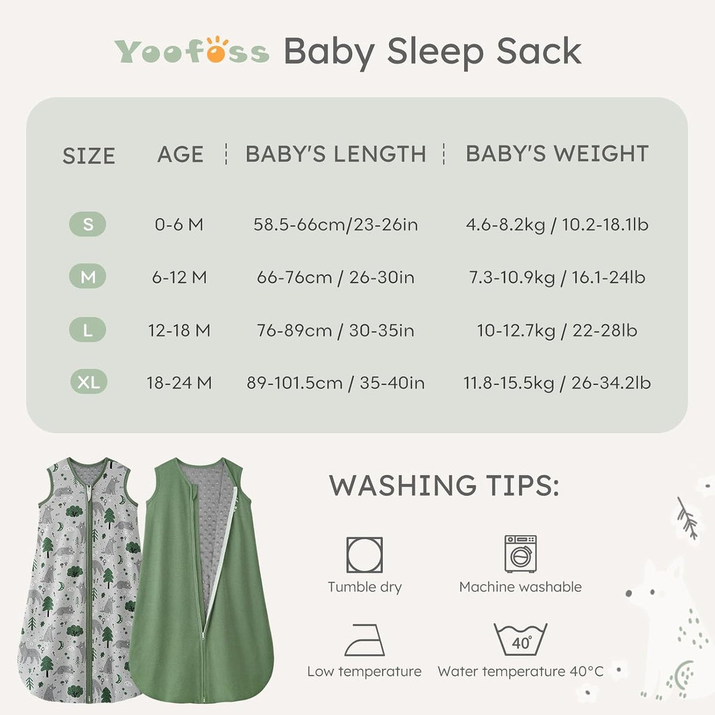 Baby Sleep Sack TOG 1.5 with Plush Dots Lining 2 Pack