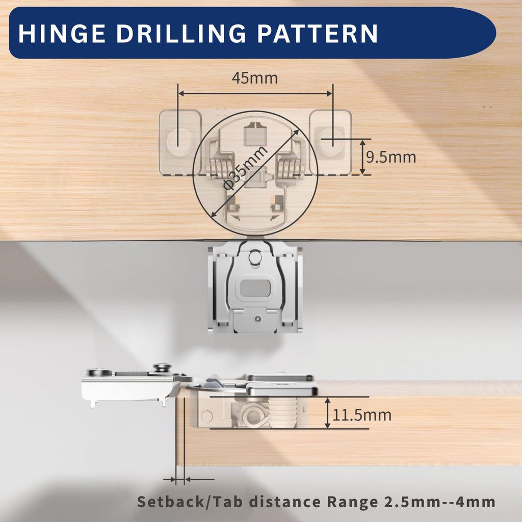 Hinges 4 Pack 1/2'' Overlay Soft Close Hinges Cabinets - Stainless Steel, Anti-Rust, Self Closing Concealed Hinges
