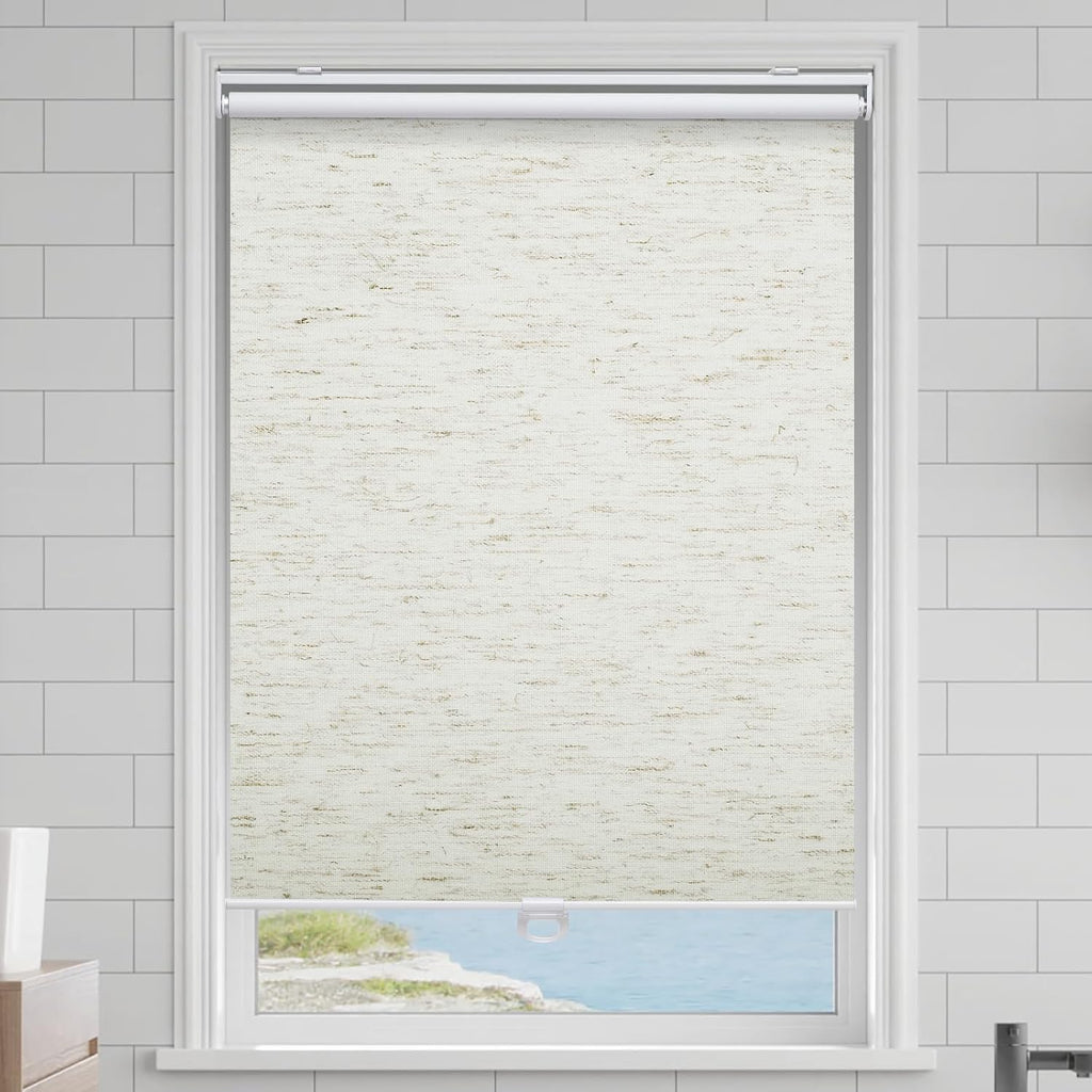 Cordless Roller Shades Blackout Blinds for Windows Room Darkening Rolled Up Shades with Spring System, UV Protection