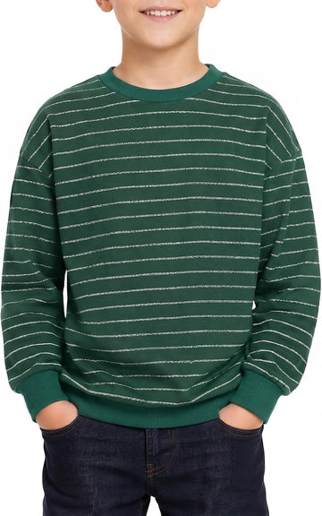 Boys Striped Crewneck Sweatshirt Kids Casual Pullover Top