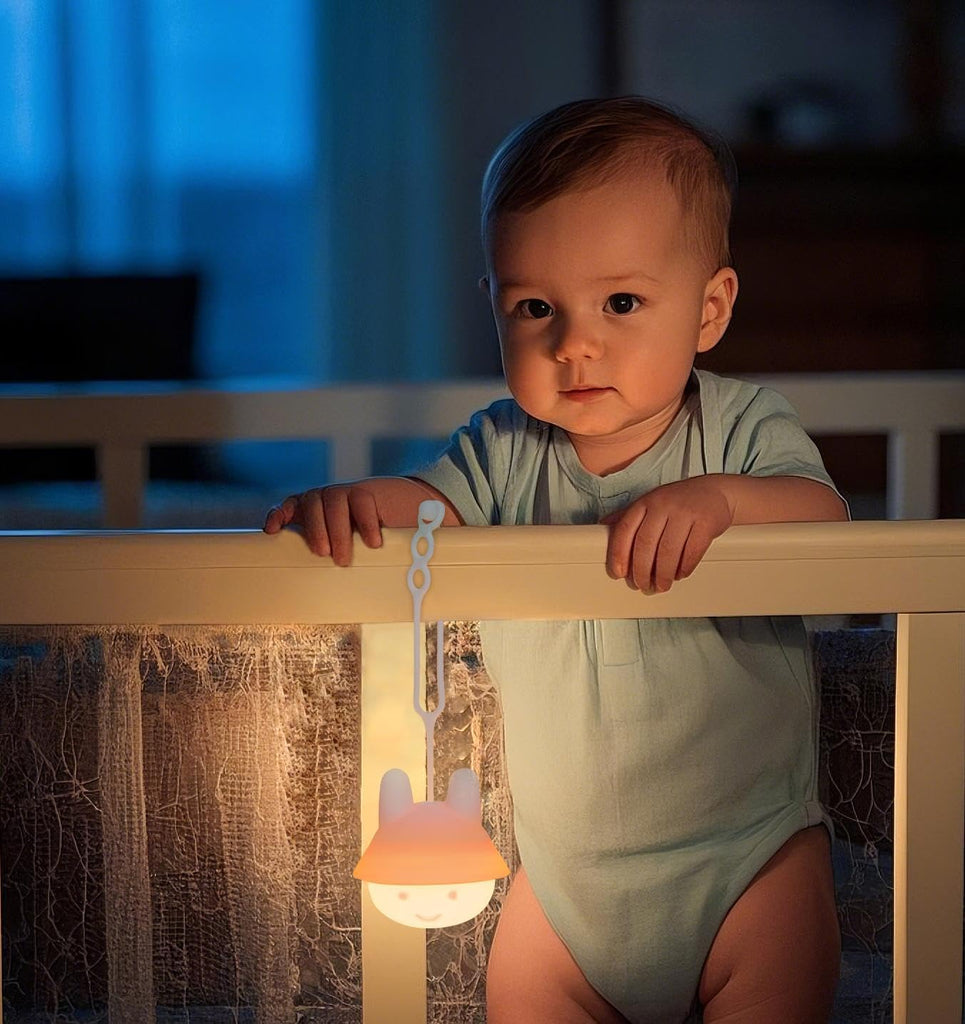 Baby Travel Night Light, Rechargeable Portable Night Light for Car Seats, Cribs & Strollers, Soft Glow Eye-Caring