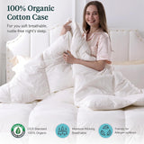 Feathers & Down Comforter, Organic Duvet Insert, 100% Cotton Shell, Ethically-sourced Feathers and D