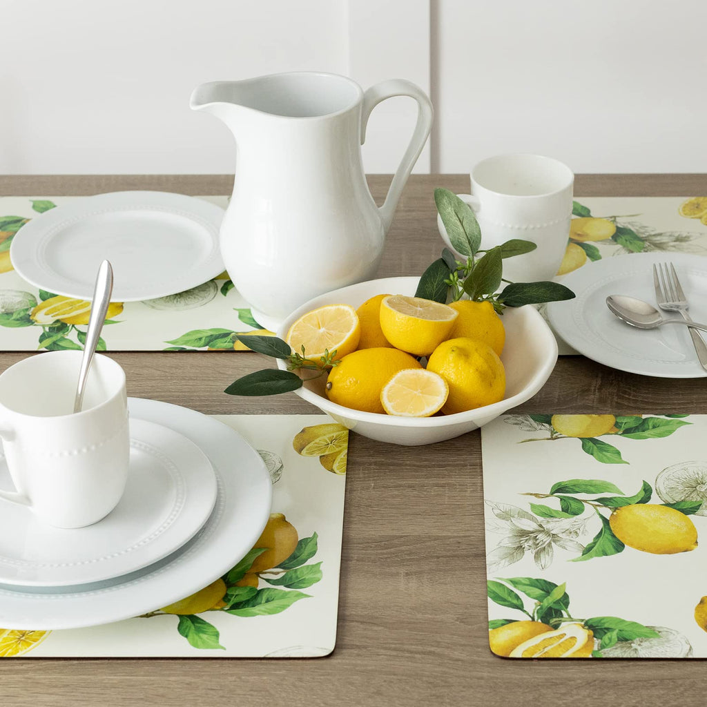 Cork Placemats Set of 4 (Lemons, 12" x 16")