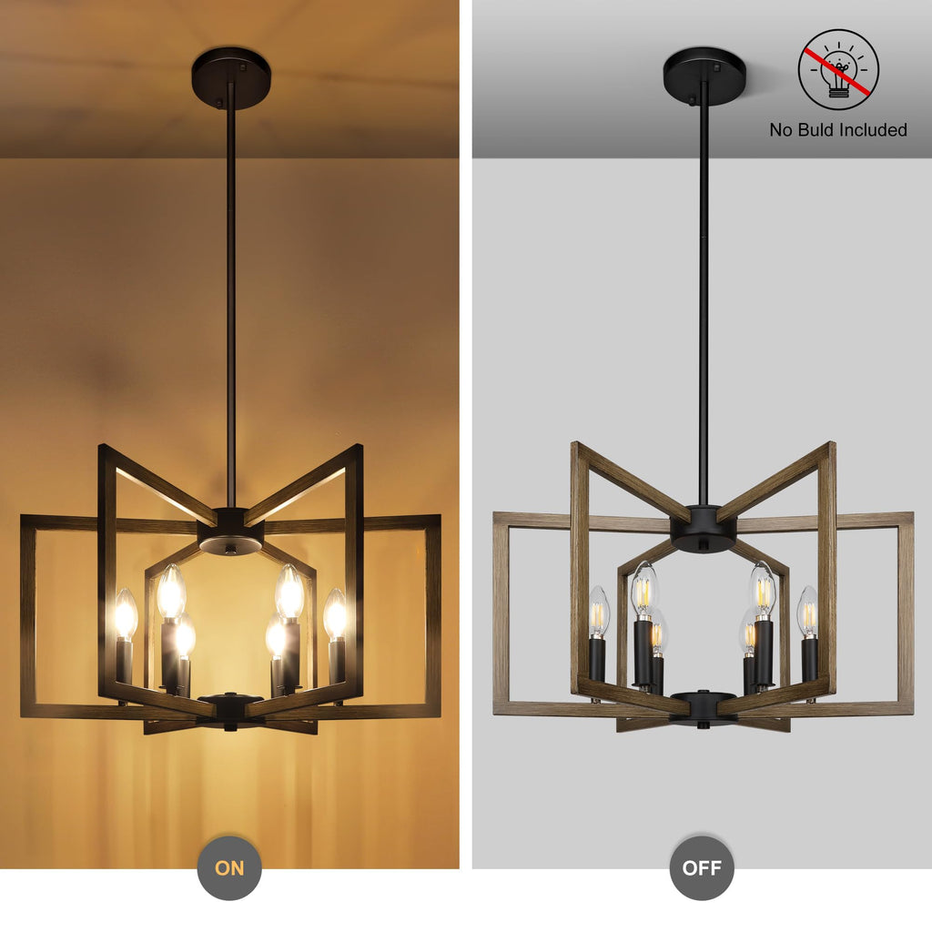 Modern Farmhouse Pendant Lights Island, Vintage Geometric Dining Room Lighting Hanging, Industrial Chandelier