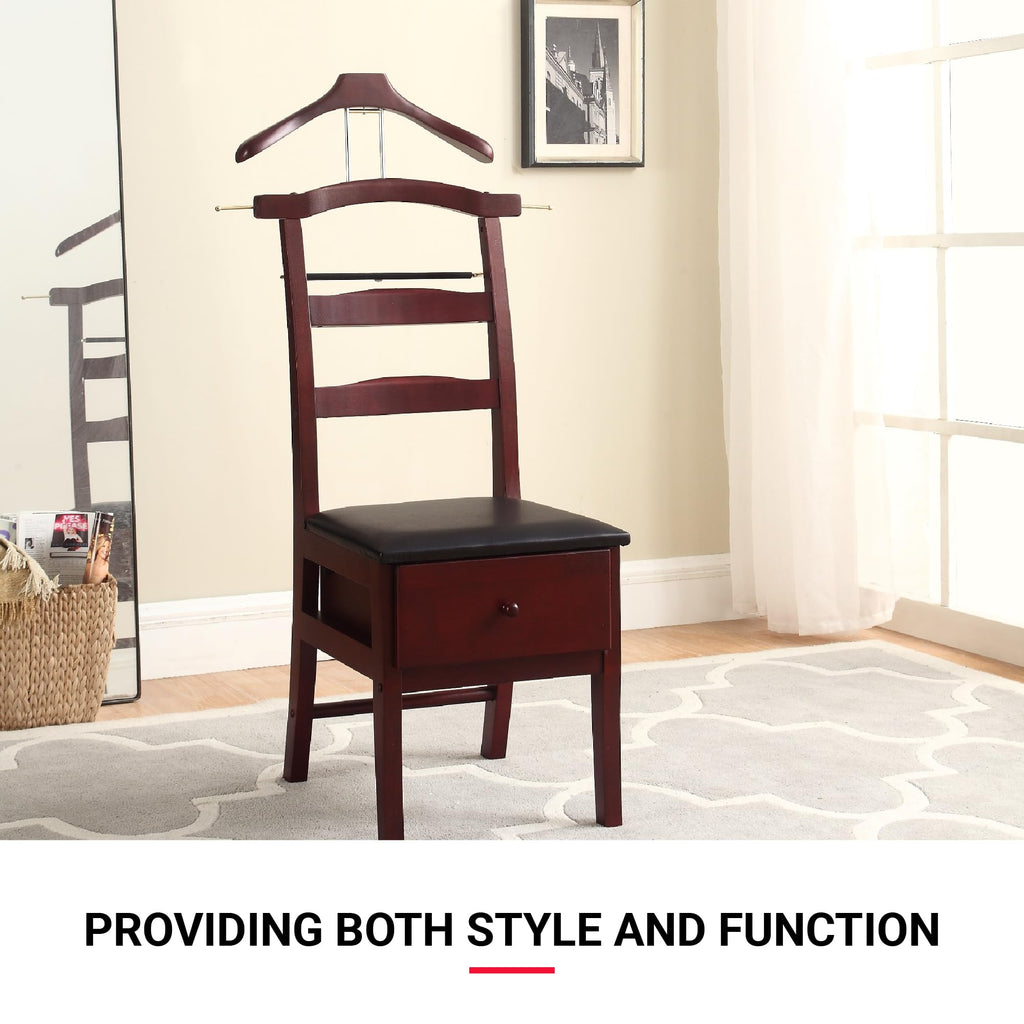 Products - Manchester Chair Valet, Office Chair with Hanger & Valet, Accessory & Clothes Organizer (Mahogany)