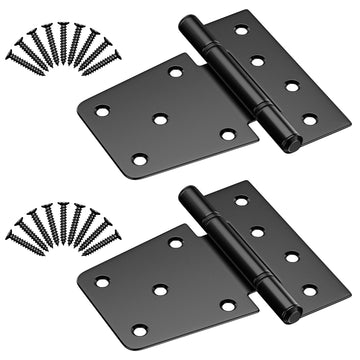 3.5inch Heavy Duty Strap Gate Hinges, Black Shed Door Hinges, Fence Gate Hinges Hardware Kit for Wooden Gates, Vinyl