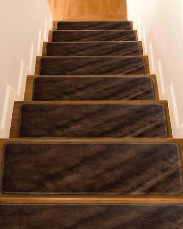 Rustic Wood Stair Treads for Wooden Steps Indoor, Non-Slip Stair Treads Carpet Peel & Stick Self-Adhesive Staircase