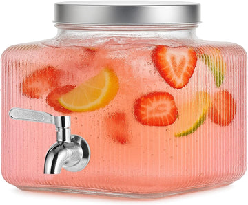 Gallon Drink Dispensers for Parties,Beverage Dispenser for Fridge with Leakproof Stainless Steel Spigot - Set of 128