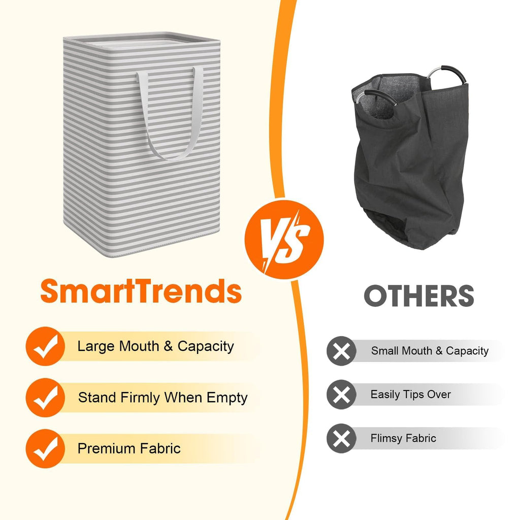 3-Pack Laundry Basket, Collapsible Laundry Hampers, 125L, Gray
