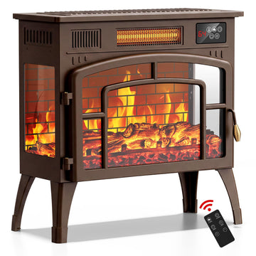 23" Electric Fireplace Stove with 3D Flame Effect & 5 Color