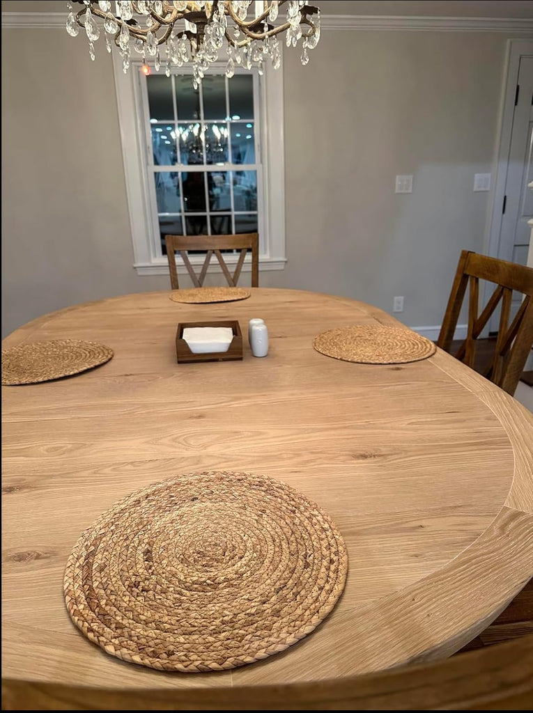 Round Woven Placemats, Natural, 35cm, Set of 2