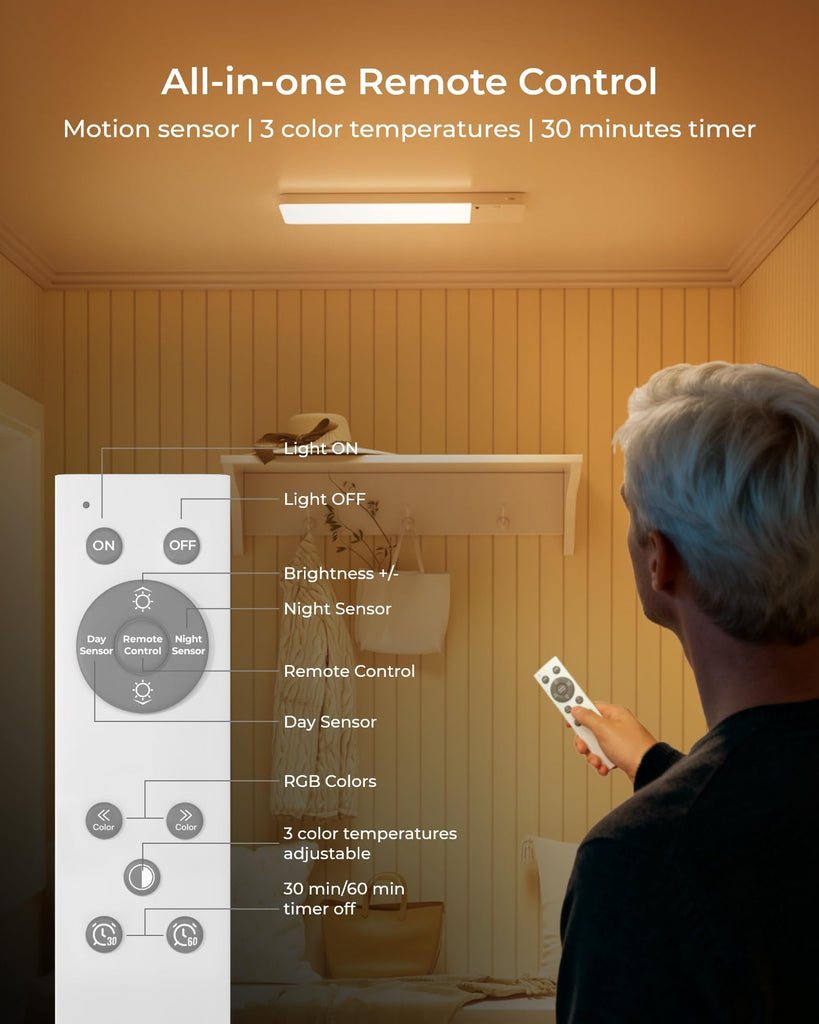Rechargeable Motion Sensor Closet Light, Ceiling Light for Pantry, Garage