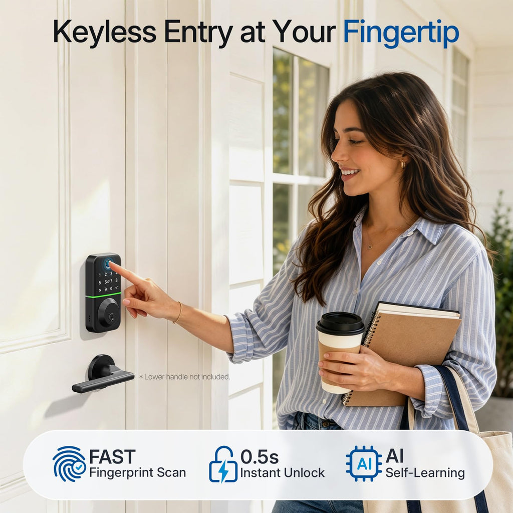 Smart Keypad Deadbolt Door Lock with Fingerprint for Front Door