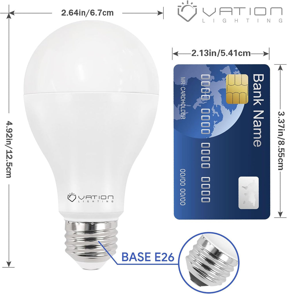 A21 18W Dimmable LED Light Bulb, 150-200 Watt, 5000K Daylight, 3000 Lumen