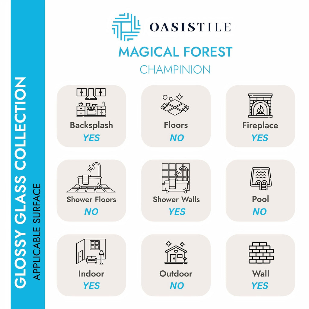Oasis Tile Magical Forest Champinion Brown | 3x12 Glossy Glass Subway Tile