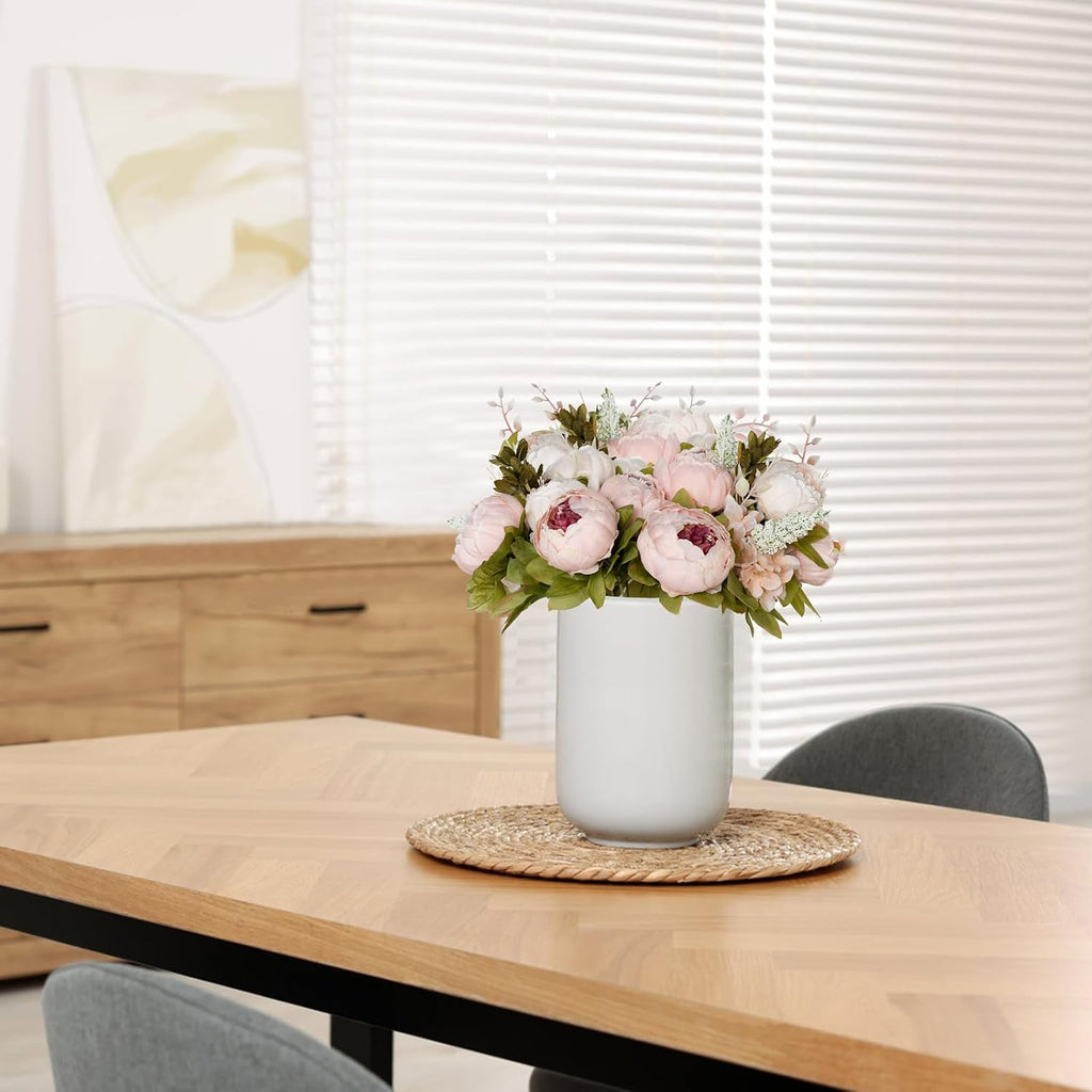Peonies Artificial Flowers, 13 Stems Faux Peonies Real Touch 2 Pack - Set of 2