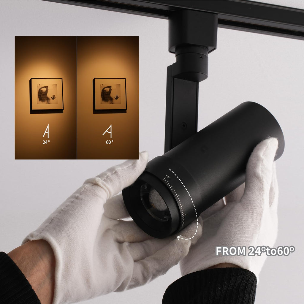 Zoomable LED Track Lighting Heads, 13.5W, Black, 12 Pack