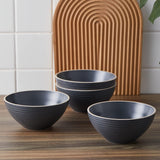 Lauren Modern Stoneware 16-piece Round Dinnerware Set, Plates and bowls Set, Dish set for 4, Charcoal