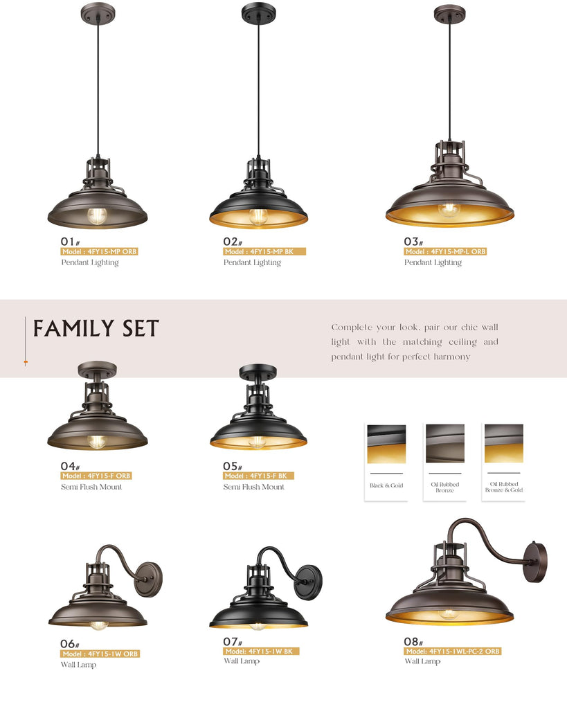 12" Outdoor Barn Light Fixture, Exterior Lighting Fixtures, Black Wall Mount Porch Lights Outdoor House Lights for