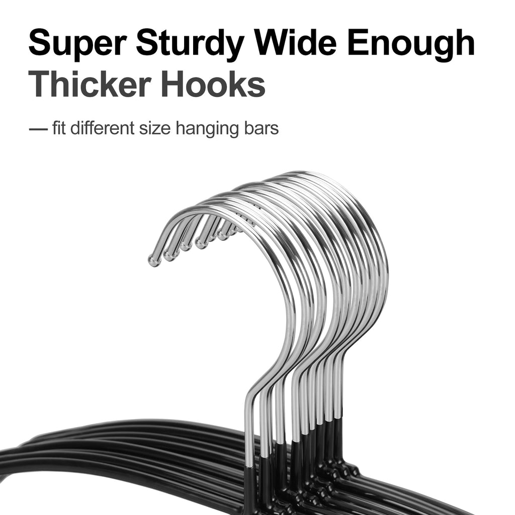 Metal Hangers 30 Pack, Non Slip Clothes Hangers Space Saving, Heavy Duty Rubber Coated Wire Hanger for Coat, Shirt