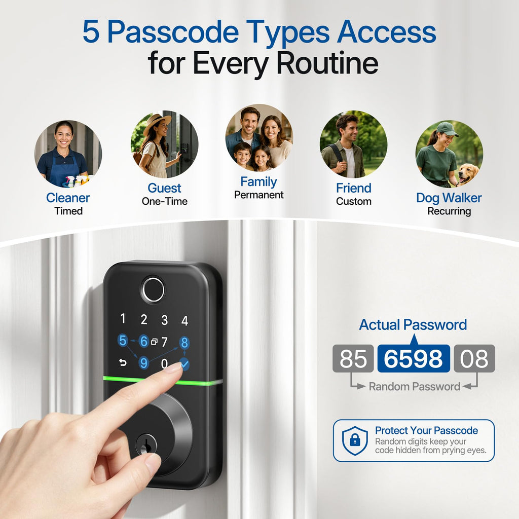 Smart Keypad Deadbolt Door Lock with Fingerprint for Front Door