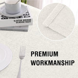 Linen Textured Tablecloth 60 x 102 Waterproof Decorative Table Cloth Spill-Proof Linen Look Cover Ta
