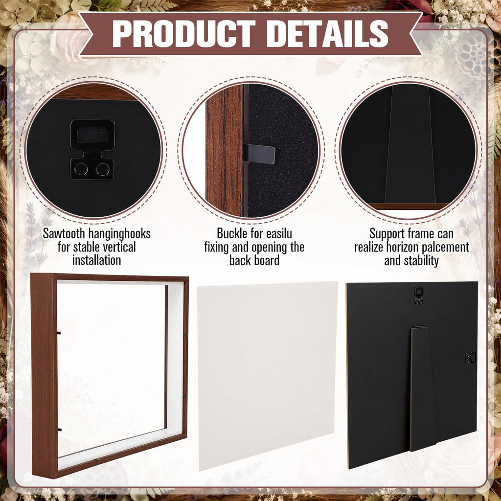16 Pack 11.6x14.5 Inch Shadow Box Frames Display Cases Bulk, Walnut