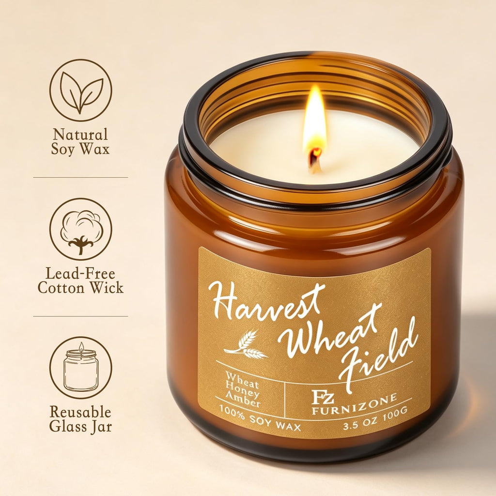 6 Fall Candles Set, Fall Scented Candles Scented, 180 Burning Hour