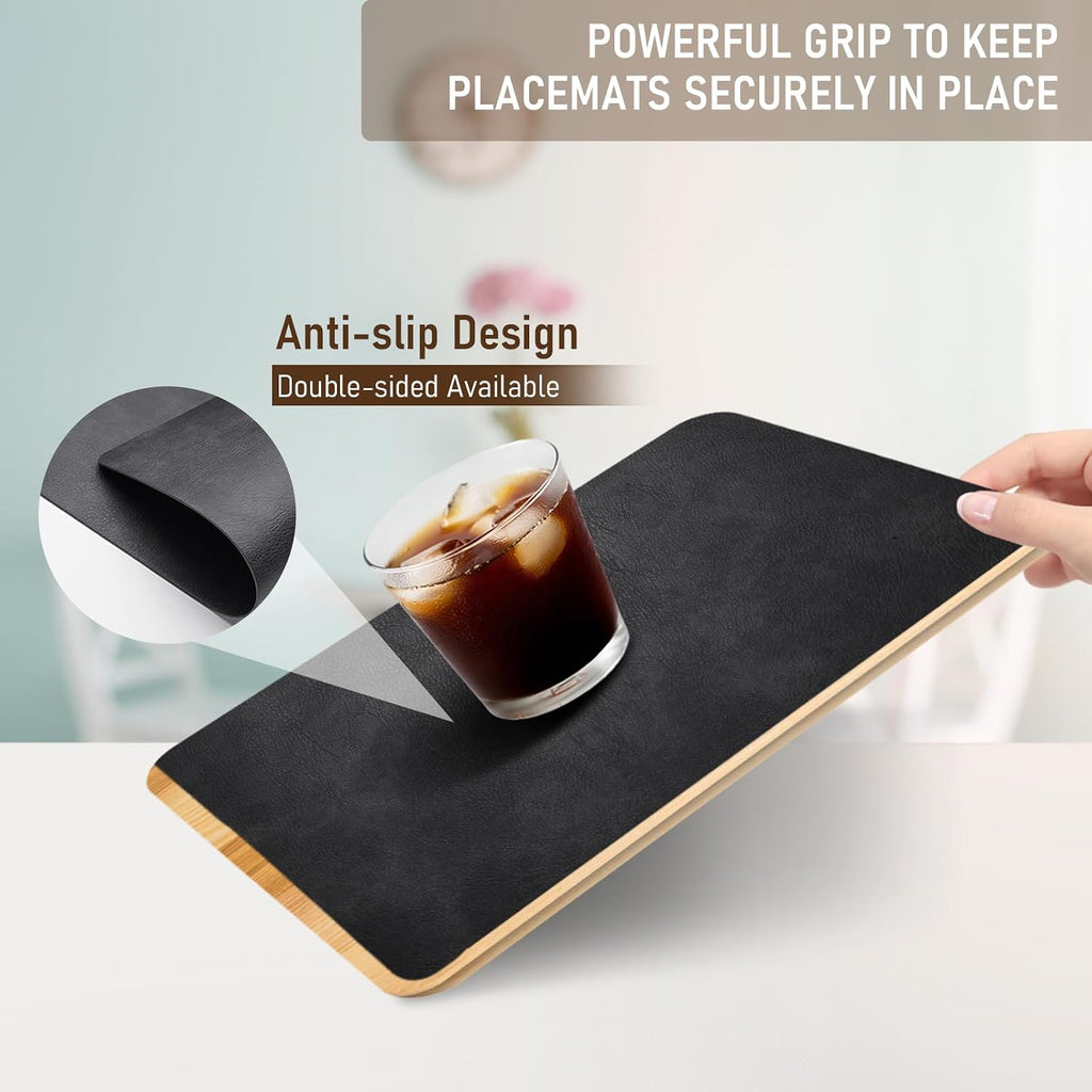 UnivoColors Placemats,Heat Resistant Placemats Washable 12 x 17 Inch,Waterproof Table Mats,Wipeable Pu Place - Set of 4