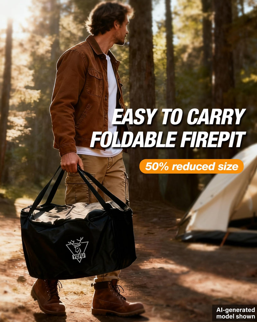 Smokeless Fire Pit 20 Inch, Folding Portable Firepit Outdoor