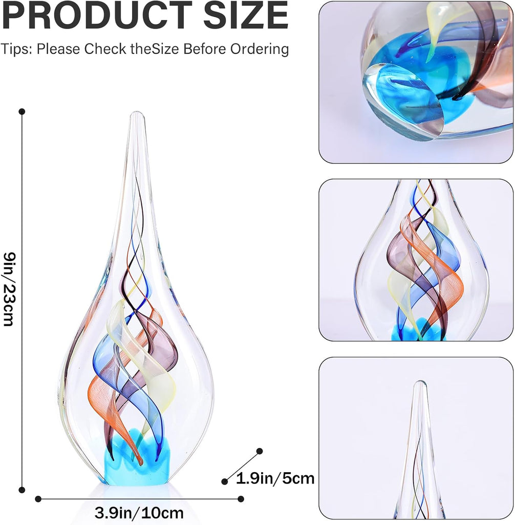 Hand Blown Glass Sculpture, Unique Mediterranean Style Decor, with Crystal-Like Finish, Decorative