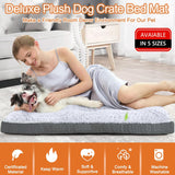 Deluxe Washable Dog Bed for Large Dogs Dog Crate Mat 35 Inch Comfy Fluffy Kennel Pad Anti-Slip for Dogs Up to 60 lbs