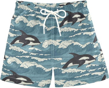 Boys Swim Trunks Toddler Swimsuit Beach Shorts with Mesh Lining