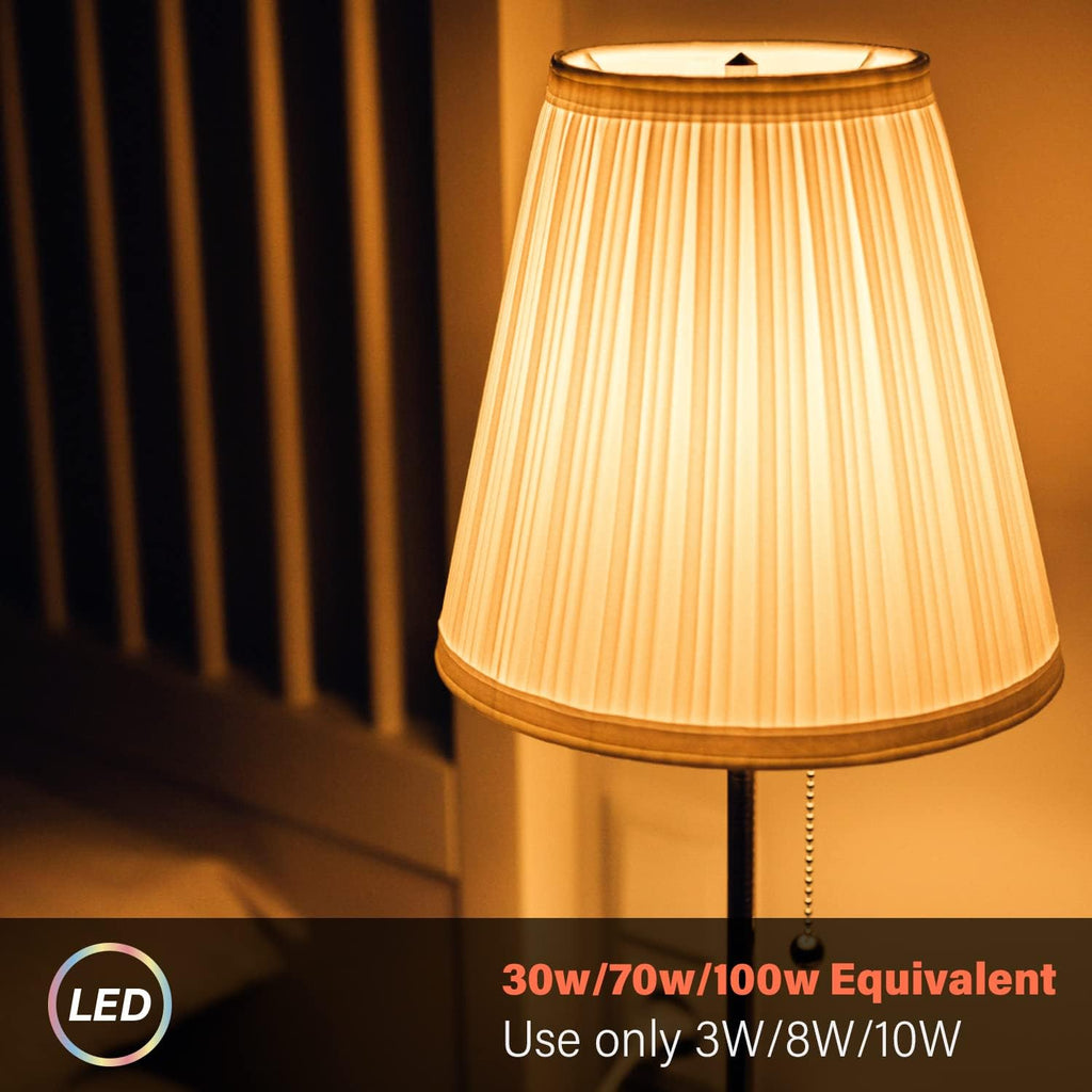 3-Way Light Bulbs, 30 70 100 Watt Equivalent, Soft White 2700K, A19 Three Way LED Bulbs, 3W/8W/10W, E26 Medium Base
