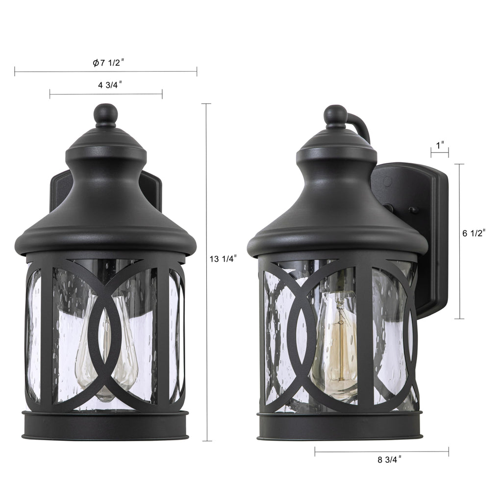Outdoor Wall Sconce, Waterproof Exterior Light Fixture, Matte Black Porch Lantern Lights with Clear Glass Shade for