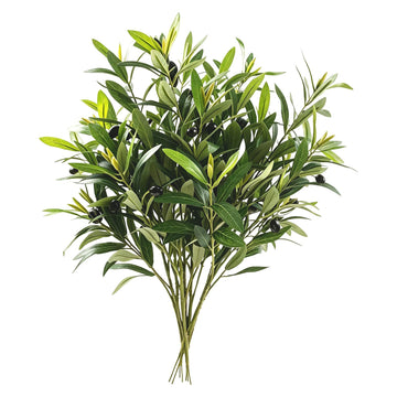 8 Pcs Artificial Olive Branches for Vase, 22" Fake Greenery Olive Leaves Stems Faux Tabletop DIY Plants Cafe Wedding