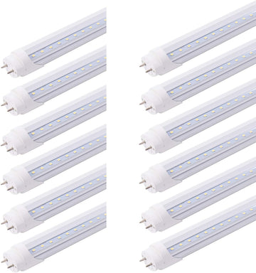 4FT T8 LED Tube 24W G13 Bi‐Pin 6000K Daylight Ballast Bypass T8/T10/T12 Fluorescent Replacement