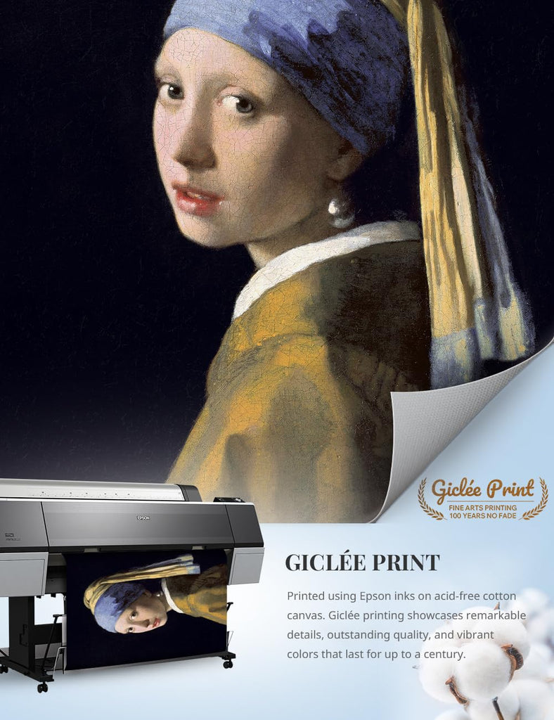 Vermeer Wall Art Canvas, Girl with a Pearl Earring, Size 20x16 in