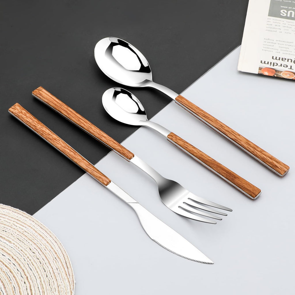 Stainless Steel Flatware Set for 4, Cutlery Utensils Set Include Knives/Forks/Spoons Service for 4, Mirror Polished