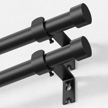 2 Pack Curtain Rod 36-45", Heavy Duty Modern Window Curtain Rod, Black