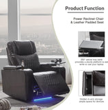 Flieks Power Motion Recliner with Ambient Lighting, USB Charge Port, 2 Convenient Cup Holders